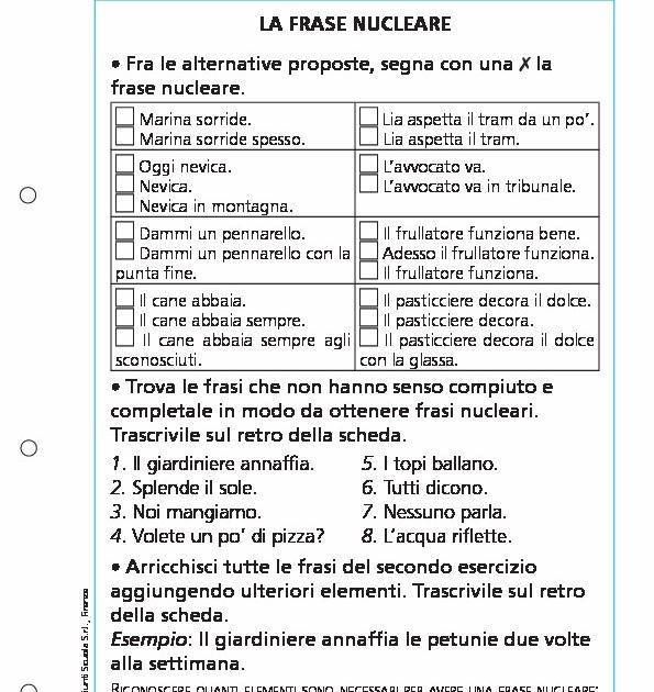 La Frase Nucleare Giunti Scuola