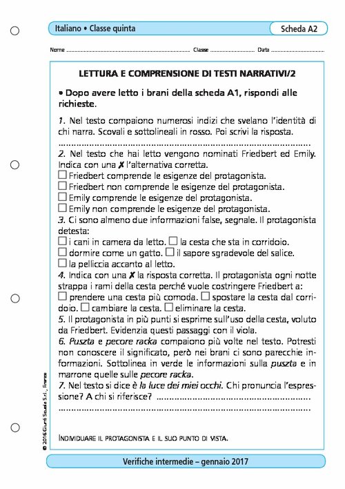 Lettura E Comprensione Di Testi Narrativi Giunti Scuola