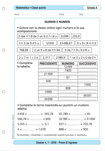 Prove D Ingresso Matematica Classe Raccolta Giunti Scuola