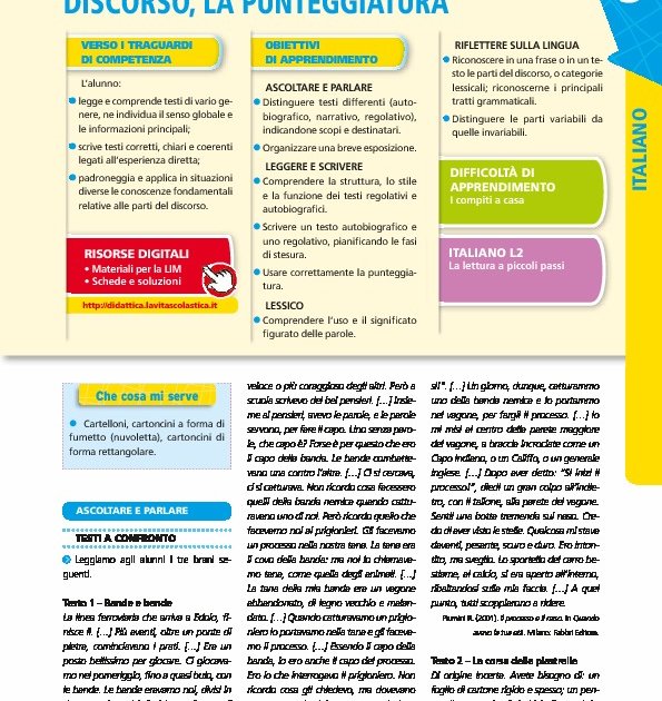 Testi A Confronto Le Parti Del Discorso La Punteggiatura Giunti Scuola